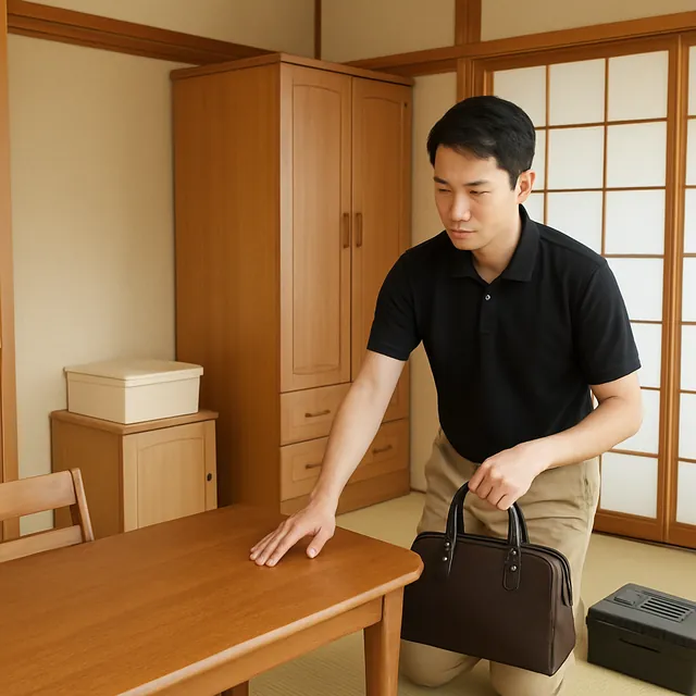 西東京市でダイニングテーブル・洋服タンス・ブランドバッグを確認する出張買取＋引越しの事例イメージ
