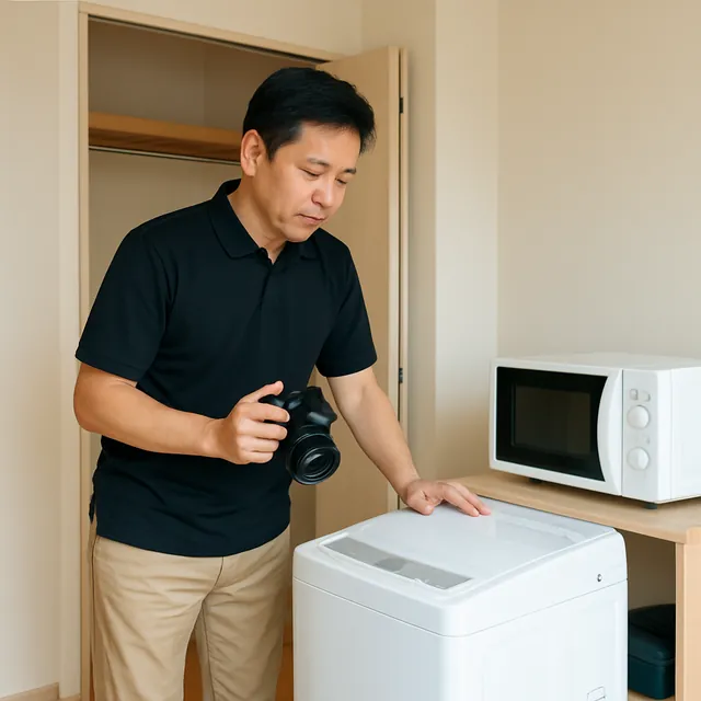 西東京市で縦型洗濯機・オーブンレンジ・カメラを確認する出張買取＋引越しの事例イメージ
