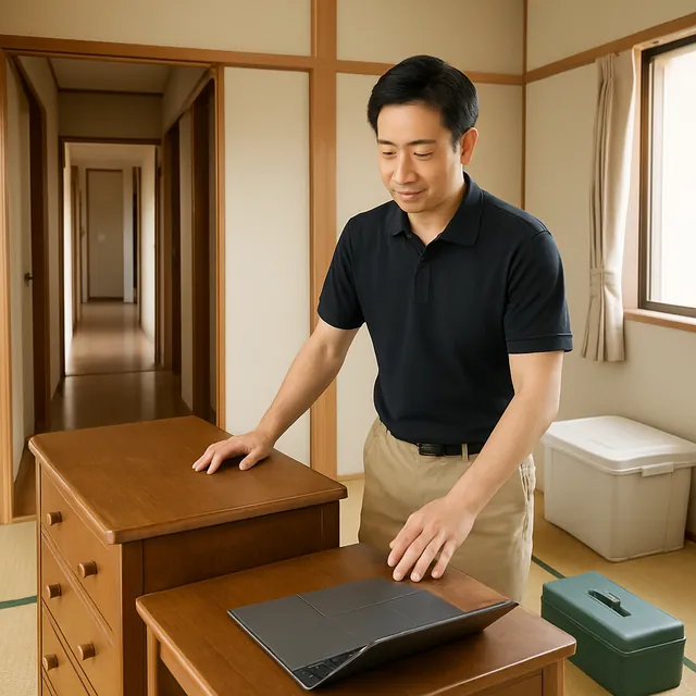 西東京市でダイニングテーブル・チェスト・パソコンを確認する出張買取＋不用品回収の事例イメージ