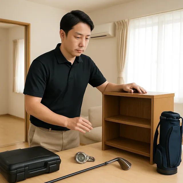 西東京市で本棚・腕時計・ゴルフ用品を確認する出張買取＋不用品回収の事例イメージ