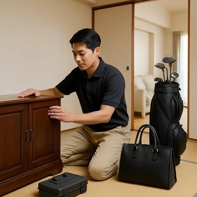 野田市でサイドボード・ブランドバッグ・ゴルフ用品を確認する出張買取の事例イメージ