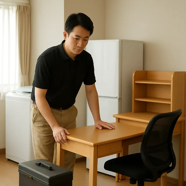 野田市で学習机・オフィスチェア・工具箱を確認する出張買取＋家片付けの事例イメージ
