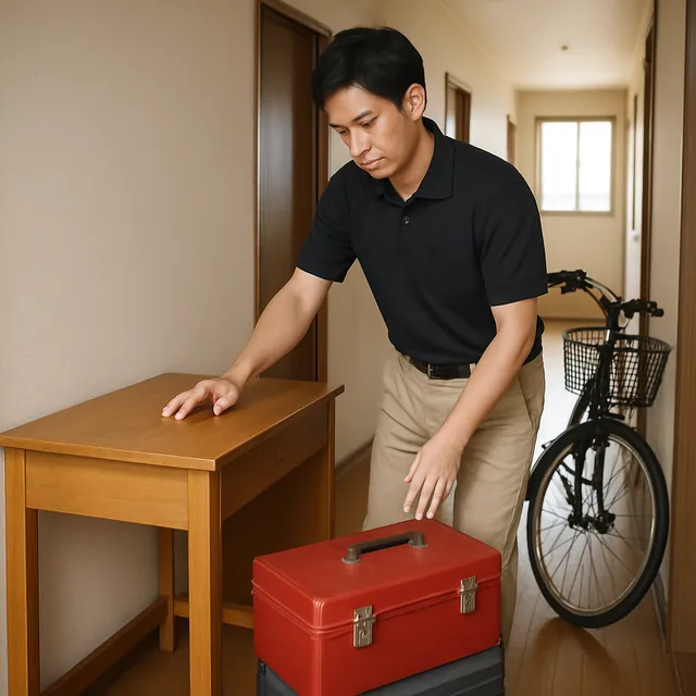 野田市で学習机・工具箱・自転車を確認する出張買取＋家片付けの事例イメージ