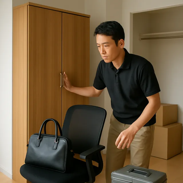 野田市で洋服タンス・オフィスチェア・ブランドバッグを確認する出張買取＋不用品回収の事例イメージ