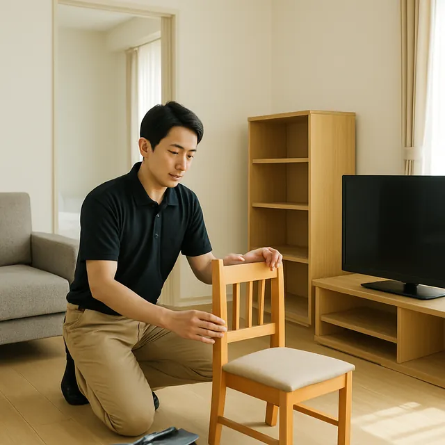 小田原市でダイニングチェア・本棚・液晶テレビを確認する出張買取の事例イメージ