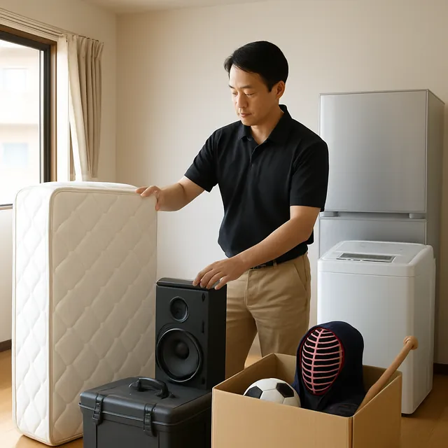 小田原市でマットレス・スピーカー・ホビー用品を確認する出張買取＋遺品整理の事例イメージ