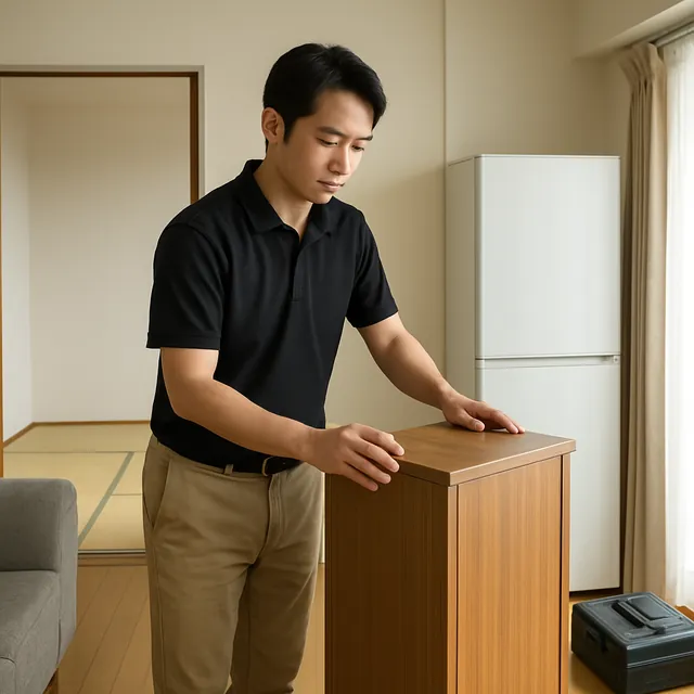 小田原市でキャビネット・冷蔵庫・アンプを確認する出張買取＋不用品回収の事例イメージ