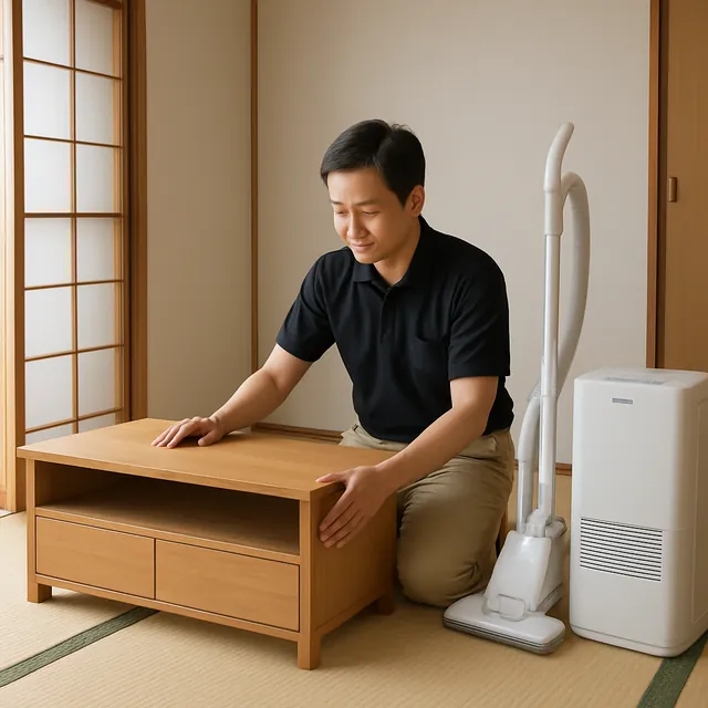 桶川市でテレビボード・掃除機・除湿機を確認する出張買取＋引越しの事例イメージ
