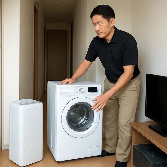 桶川市でドラム式洗濯機・除湿機・モニターを確認する出張買取＋引越しの事例イメージ