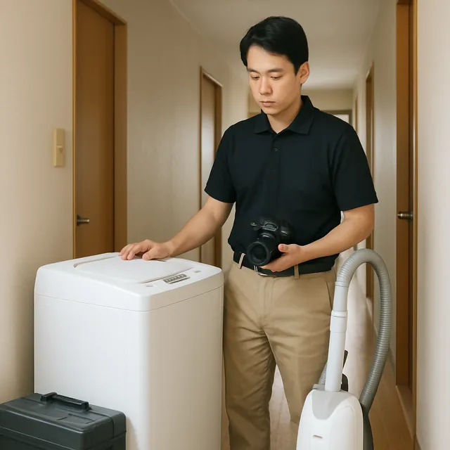 大田区で縦型洗濯機・掃除機・カメラを確認する出張買取の事例イメージ