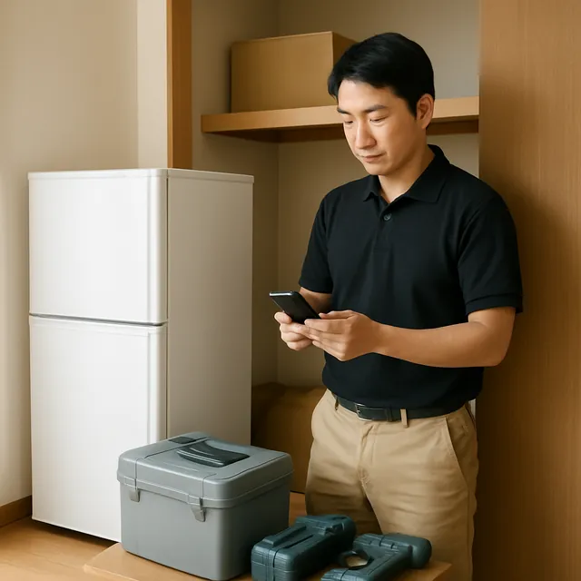 大田区で冷蔵庫・プリンター・電動工具を確認する出張買取＋家片付けの事例イメージ