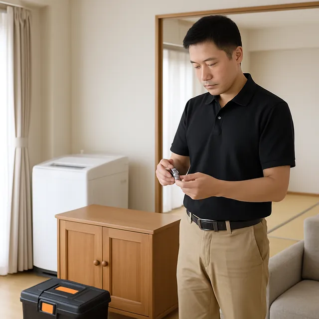 大田区でサイドボード・縦型洗濯機・腕時計を確認する出張買取＋遺品整理の事例イメージ