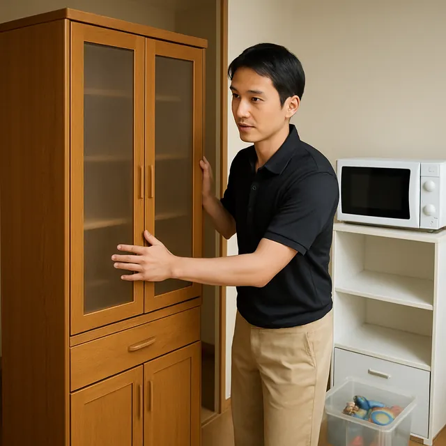 大田区で食器棚・レンジ台・ホビー用品を確認する出張買取＋引越しの事例イメージ