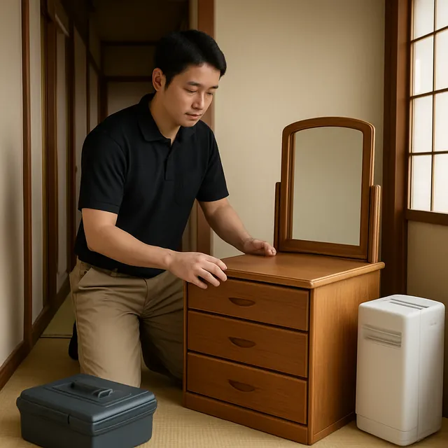 大田区でチェスト・ドレッサー・除湿機を確認する出張買取＋不用品回収の事例イメージ