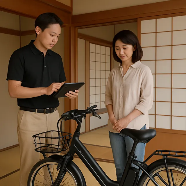 船橋市で電動自転車・バッテリー・充電器を確認する出張買取の事例イメージ