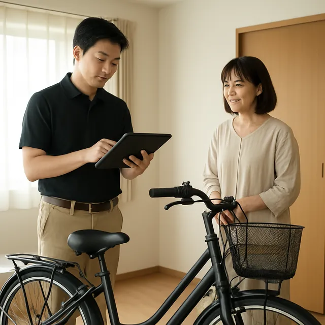 目黒区で電動自転車・バッテリー・充電器を確認する出張買取の事例イメージ