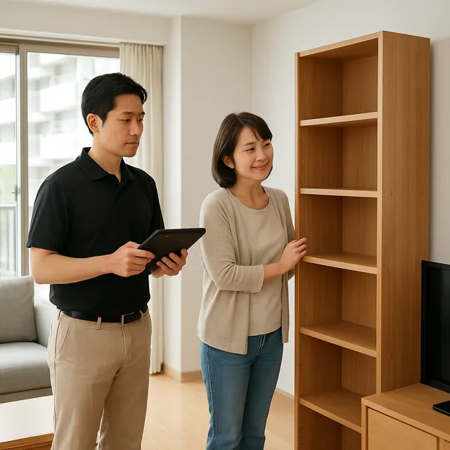 足立区で本棚・文庫本・全集を確認する出張買取の事例イメージ
