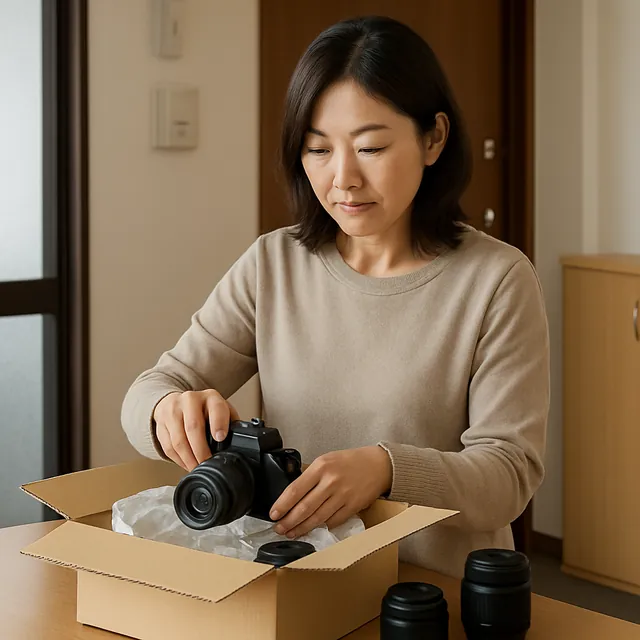 藤沢市でミラーレスカメラ・交換レンズ・三脚を確認する宅配買取の事例イメージ