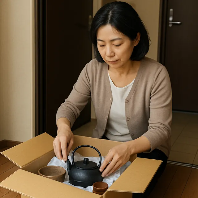 藤沢市で茶碗・棗・茶筅立てを確認する宅配買取の事例イメージ