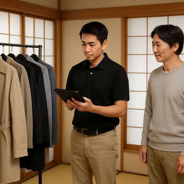 墨田区でコート・スーツ・マフラーを確認する出張買取の事例イメージ