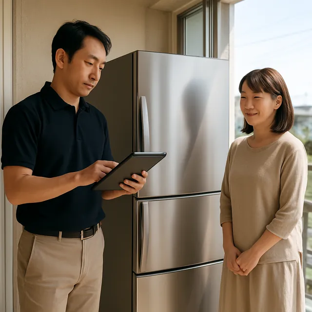 品川区で冷蔵庫・電子レンジを確認する出張買取の事例イメージ