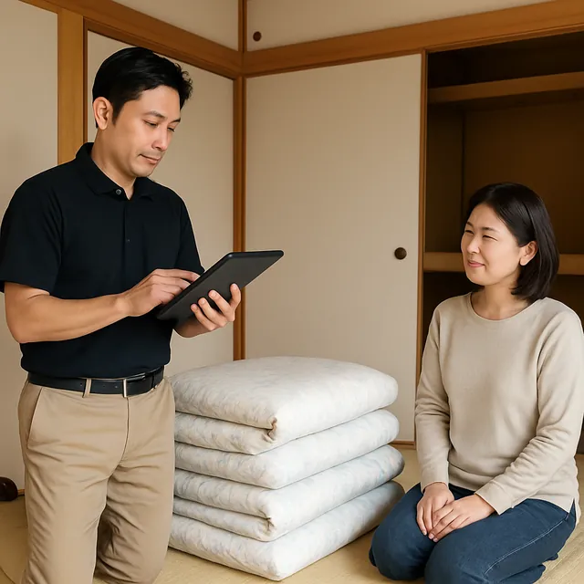 狛江市で布団・毛布・枕を確認する出張買取の事例イメージ
