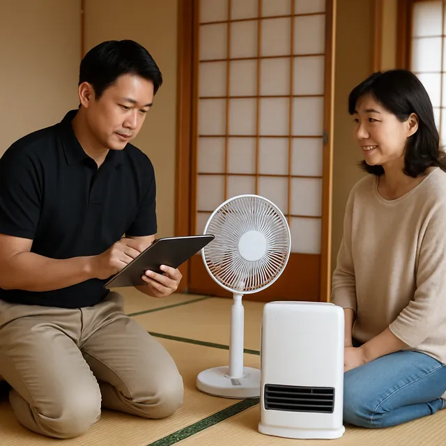 目黒区で扇風機・ファンヒーター・電気ストーブを確認する出張買取の事例イメージ
