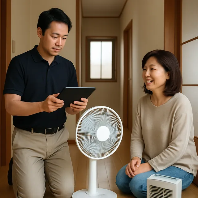 戸田市で扇風機・ヒーター・サーキュレーターを確認する出張買取の事例イメージ