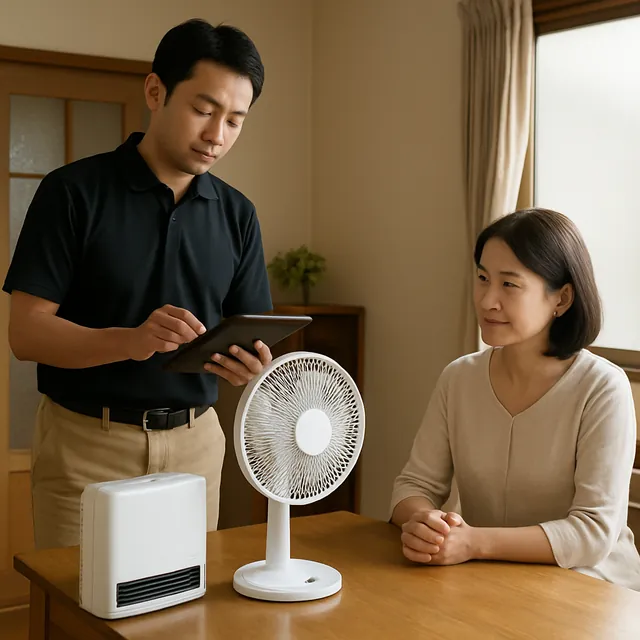 品川区で扇風機・ヒーター・こたつを確認する出張買取の事例イメージ
