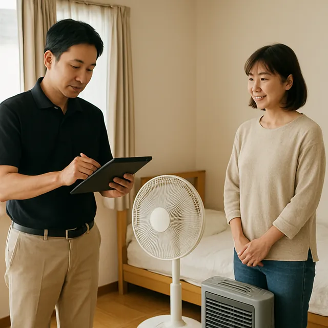 杉並区で扇風機・電気ヒーター・サーキュレーターを確認する出張買取の事例イメージ
