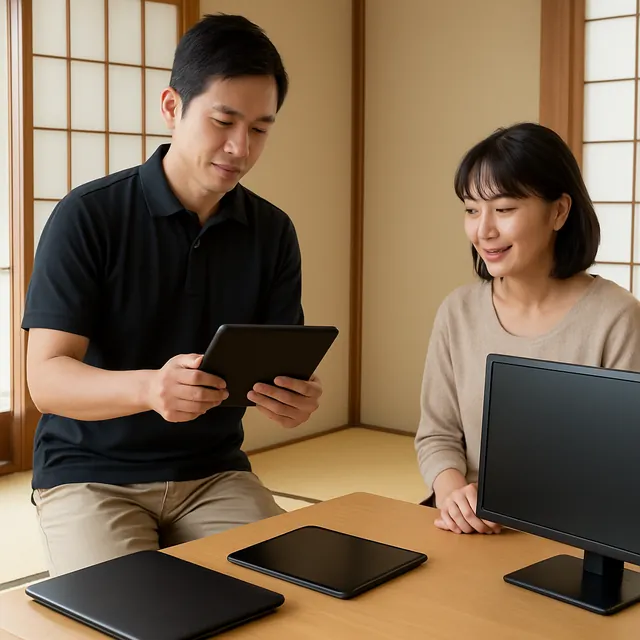 大田区でパソコン・タブレット・周辺機器を確認する出張買取の事例イメージ