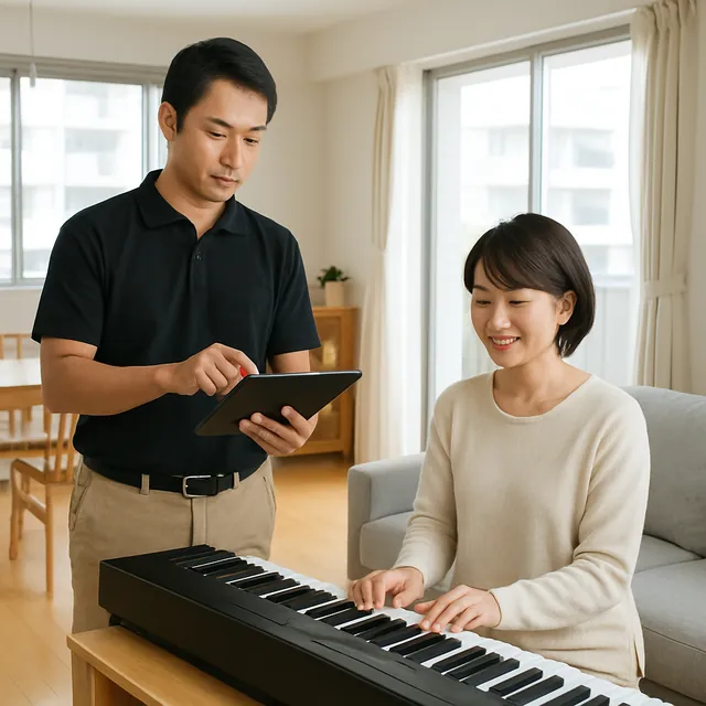 浦安市で電子ピアノ・スタンド・ピアノ用の椅子を確認する出張買取の事例イメージ