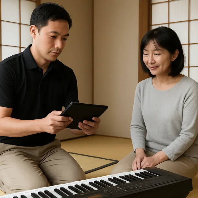 江東区で電子ピアノ・椅子・ヘッドホンを確認する出張買取の事例イメージ