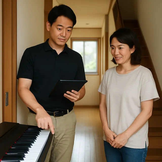 目黒区で電子ピアノ・ピアノ椅子・ヘッドホンを確認する出張買取の事例イメージ