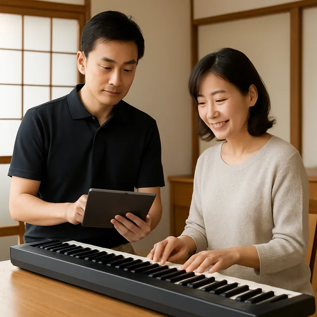 世田谷区で電子ピアノ・ペダル・椅子を確認する出張買取の事例イメージ