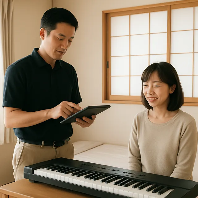 佐倉市で電子ピアノ・イス・スタンドを確認する出張買取の事例イメージ