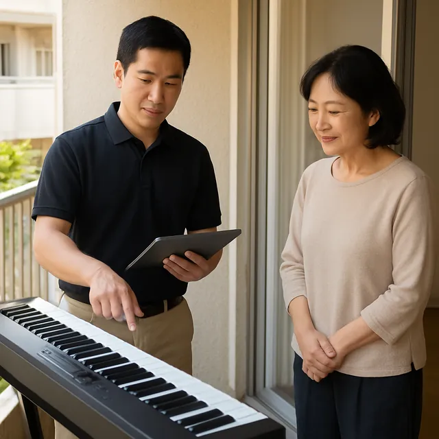 船橋市で電子ピアノ・ピアノ椅子・ヘッドホンを確認する出張買取の事例イメージ