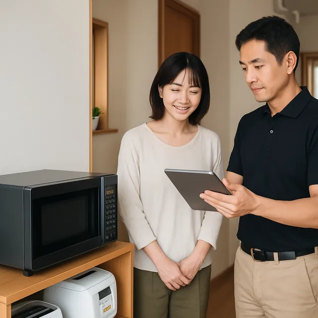 杉並区で電子レンジ・炊飯器・ホットプレートを確認する出張買取の事例イメージ