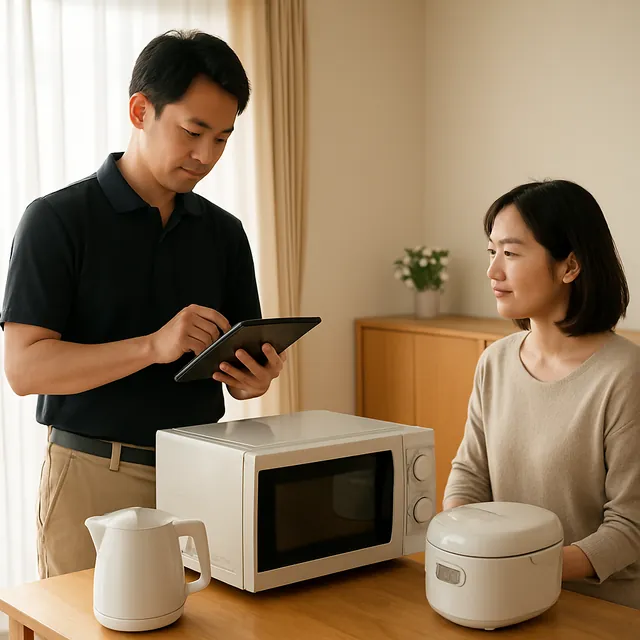 船橋市で炊飯器・電子レンジ・トースターを確認する出張買取の事例イメージ