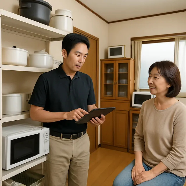 習志野市で炊飯器・電子レンジ・トースターを確認する出張買取の事例イメージ