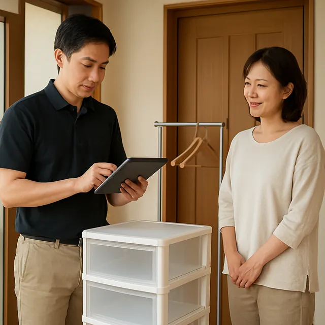 佐倉市で収納ケース・衣装ラックを確認する出張買取の事例イメージ