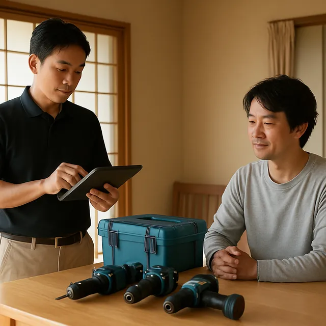 品川区で電動ドリル・電動のこぎり・工具箱を確認する出張買取の事例イメージ