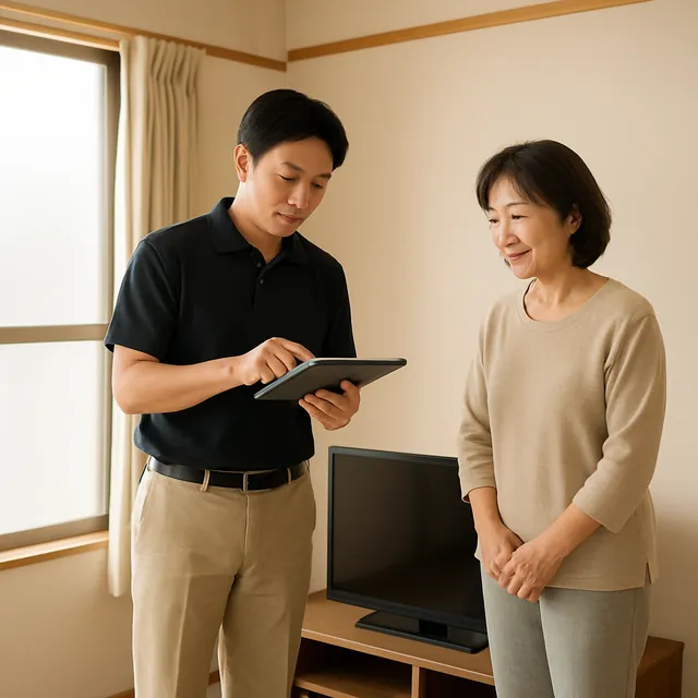習志野市でテレビ・テレビボードを確認する出張買取の事例イメージ