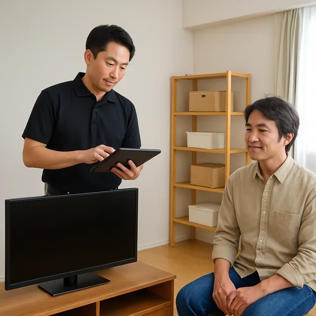 目黒区でテレビ・テレビボード・スピーカーを確認する出張買取の事例イメージ