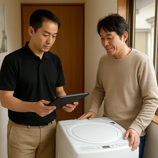 吉川市で洗濯機・アイロン台・衣類スチーマーを確認する出張買取の事例イメージ