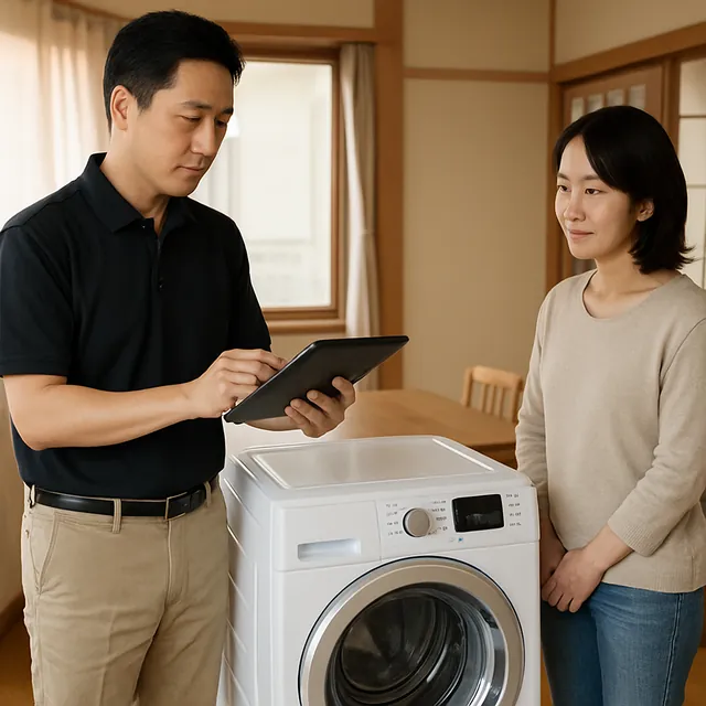 習志野市で洗濯機・脱衣所のラックを確認する出張買取の事例イメージ