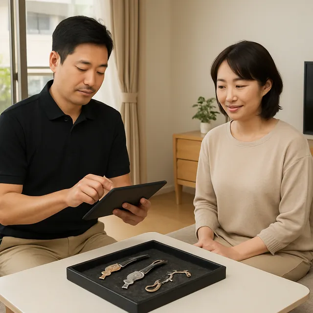 市原市で腕時計・指輪・ネックレスを確認する出張買取の事例イメージ