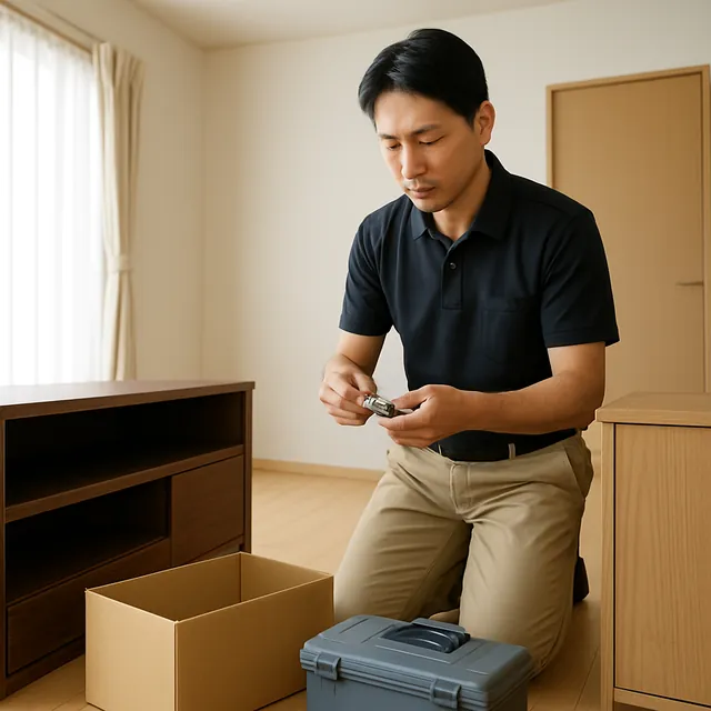 相模原市でテレビボード・キャビネット・腕時計を確認する出張買取＋不用品回収の事例イメージ