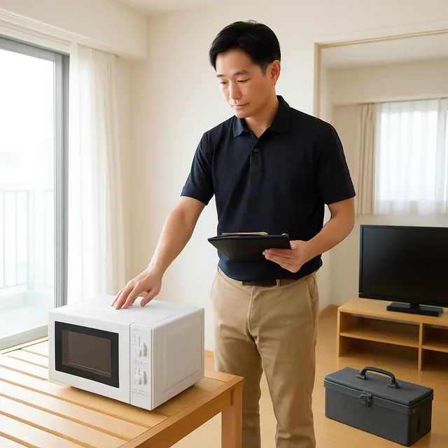 さいたま市岩槻区でベッドフレーム・オーブンレンジ・モニターを確認する出張買取＋家片付けの事例イメージ