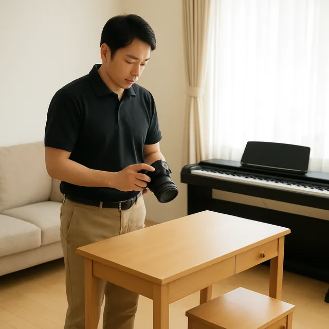 さいたま市岩槻区で学習机・電子ピアノ・カメラを確認する出張買取＋引越しの事例イメージ